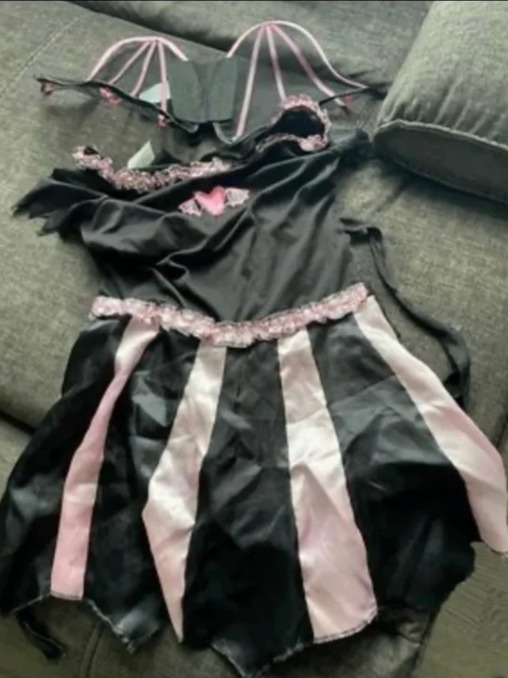 Vampire Halloween costume girls dress gown w wings pink size large kids holiday